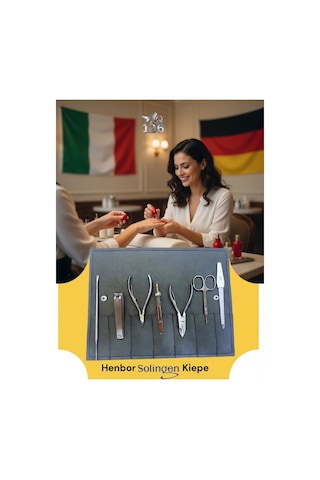 Solingen Henbor Kiepe Manikür Pedikür Seti Çantalı Set 3 / 7 Parçalı Set