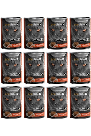 Pro Choice Adult Somonlu Kedi Konservesi Pate 400 Gr 12 Ad