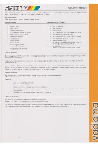 Motip Çok Amaçlı Yağlayıcı ve Bakım Spreyi 400 ML