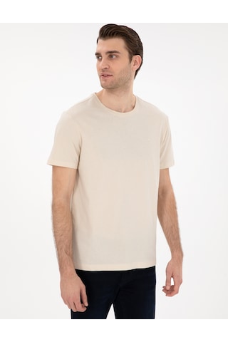 Pierre Cardin Erkek Bej Tişört Basic 50306980-vr011 Bej
