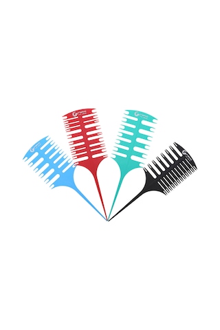 Singree Saç Boyama Seti 4 Parça - İki Yönlü Geniş İnce Dişli Tercihi Saç Taramaları - Abs Malzeme - Renk Seçenekleri