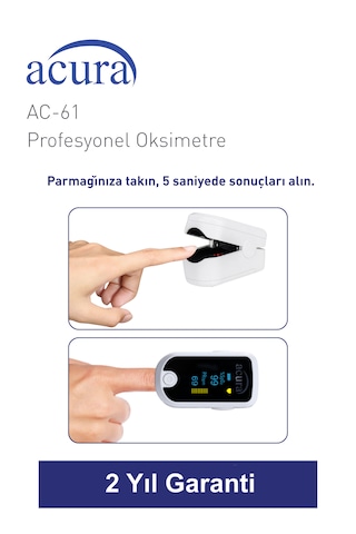 Acura Ac-61 Üts Kayıtlı Oled Ekranlı Profesyonel Pulse Oksimetre