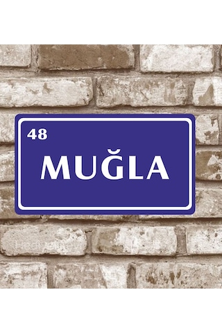 Kişiye Özel Metal Plaka Muğla 48 Retro Poster (29X15)