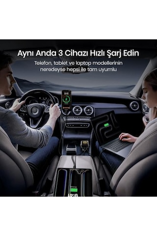 Superauto Araç İçi Şarjı,170w Hızlı Şarj Çakmaklık Adaptörü