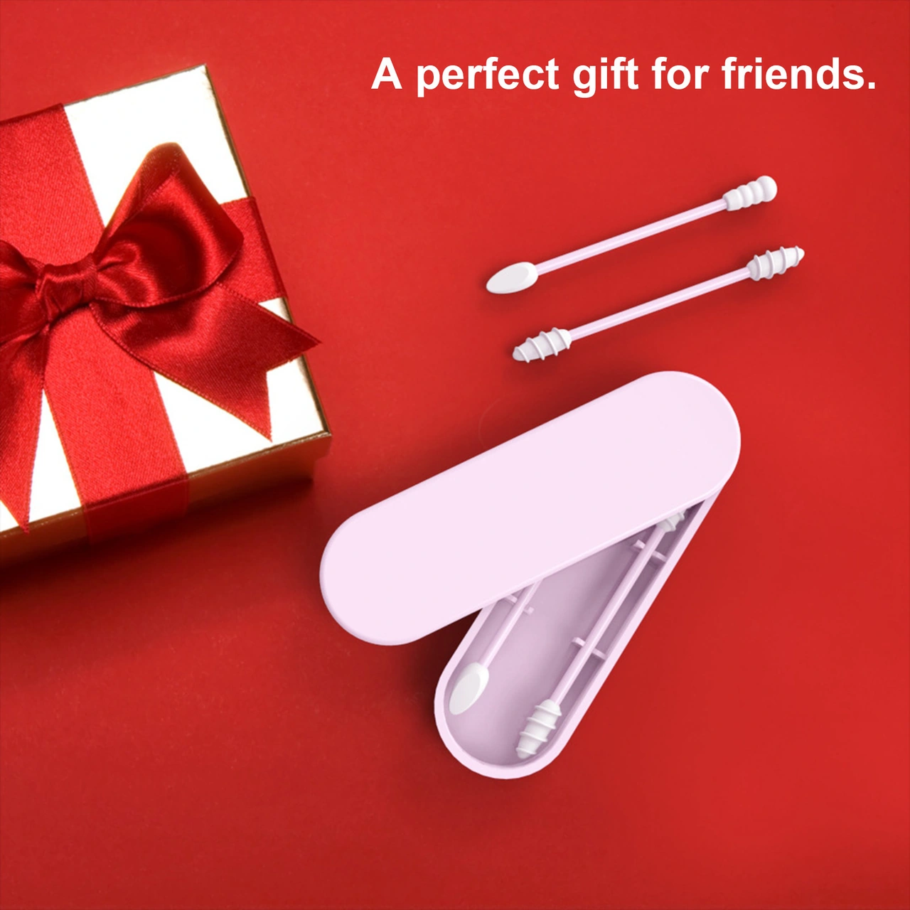 Youtek Yeniden Kullanılabilir Silikon Kulak Temizleme Ve Makyaj Q-tip 2'li Paket Pembe Pembe