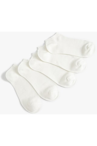 Koton Basic 5'li Patik Çorap Seti Çok Renkli Beyaz 4sak80298aa Beyaz