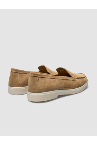 Hakiki Deri Taba Süet Kadın Loafer Taba
