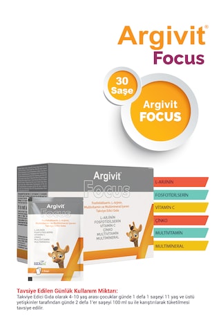 Argivit Focus L-arjinin Multivitamin Ve Multimineral 30 Saşe