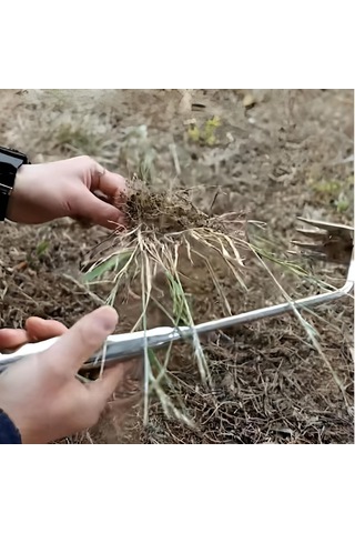 Wezone Bahçe Yabani Ot Temizleme Aleti - 4 Dişli Mangan Çelik Elle Çalışan Çok Amaçlı Ot Sökme Aracı