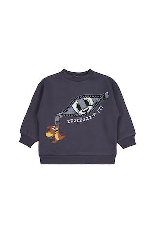Tom And Jerry Fermuar Baskılı 2-5 Yaş Sweatshirt - Gri Antrasit