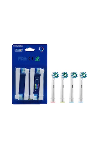 Oral B Şarjlı Diş FırçalarıI İle Uyumlu 4'lü Yedek Başlık