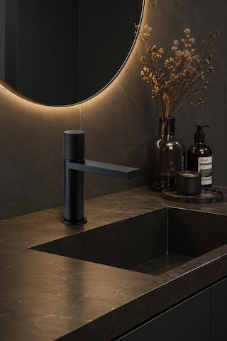 Fontana Fk-9115 Mat Siyah Lavabo Bataryası Lüx Tasarım Siyah Lavabo Bataryası