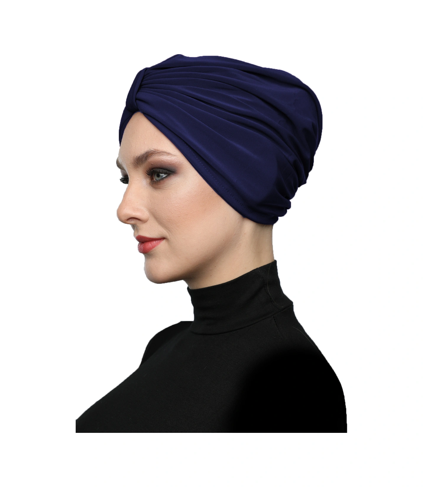 Elysianfidan Kelebek Astarlı Lacivert Hazır Türban Tesettür Havuz Bonesi Lacivert