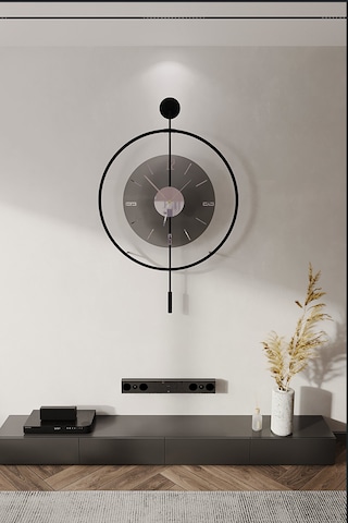MetaQuartz Aksesuar (Büyük Boy-50*75 cm) - Füme Camlı Luxry - Siyah Metal Saat