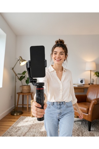 Aı Yüz Takipli Gimbal Selfie Stick 360 Dönen Uczzpdc22gimbel-5 Diğer