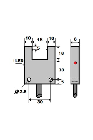 Mefa İf18-y18-pk ,çatal/18mm Pnp-nc 3-kablo Çatal Optik İplik Sensör