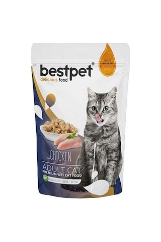 Bestpet Tavuk Etli Jelly Pouch Yetişkin Kedi Yaş Maması 85 G
