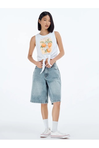 Tvoe Pamuklu Bağcıklı Bel Ve Baskılı Atlet 233095476 Beyaz