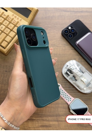 Apple iPhone 17 Pro Max Uyumlu Kamera Korumalı Darbeye Dayanıklı Renk Atmayan Keep Silikon Kılıf Haki
