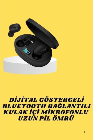 Bluetooth Kulaklık Dijital Göstergeli Yüksek Ses Kaliteli Uzun Pil Ömrü