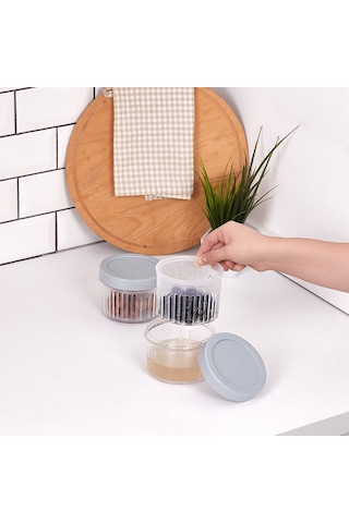 2 Adet Zeytin Saklama Kabı Süzgeçli Turşu Saklama Kabı 500 Ml Şeffaf