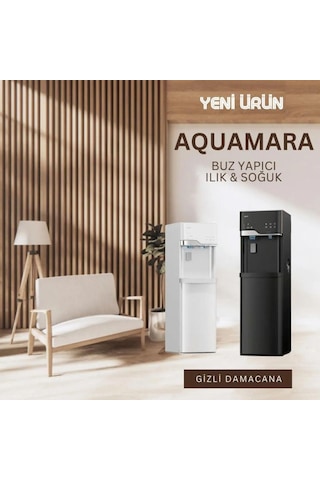 Aquamara LYCZ629 Buz Makinalı Su Sebili Siyah
