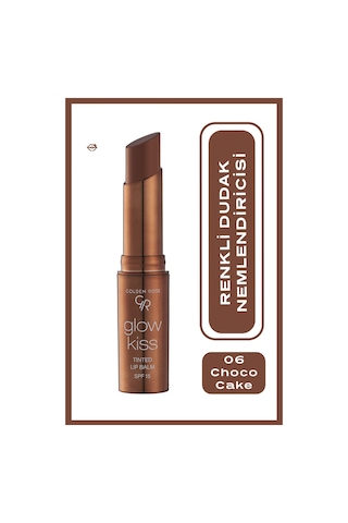 Golden Rose Glow Kiss Tinted Shea Yağı Hyaluronik Asit Ve Vitamin E İçeren Renkli Dudak Balmı 06 Choco Cake