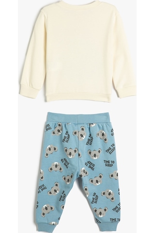 Koton Pamuklu Pijama Takımı Koalalı Uzun Kollu Tişört Ve Beli Lastikli Pijama Altı 2 Parça Ekru 4wmb10229tk 4WMB10229TK010 Ekru