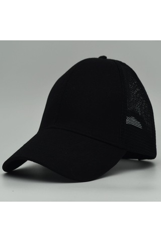 Unisex Ayarlanabilir Siyah Fileli Spor Basic Şapka Siyah
