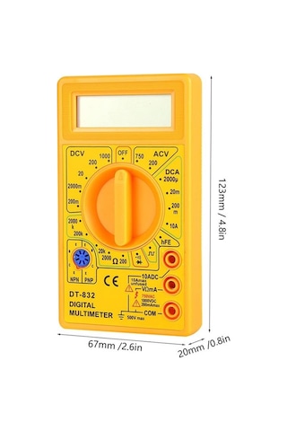 Dt-832 Dijital Multimetre Ölçü Aleti Dc/ac Ses İkazlı 125 70 Mm
