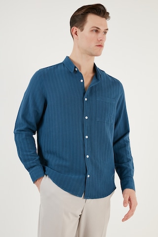 Buratti Pamuklu Regular Fit Tek Cepli Erkek Gömlek Cf24S128229 Indigo
