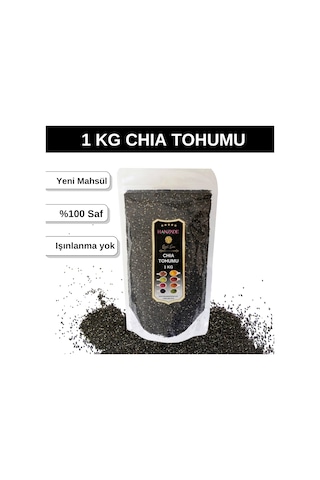 Hanzade Bitkisel Chia Tohumu 1 Kg Çiya Seed Yeni Mahsül Katkısız
