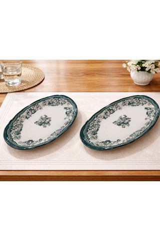 Porser Fulya 2li Kayık Seti Velour Green