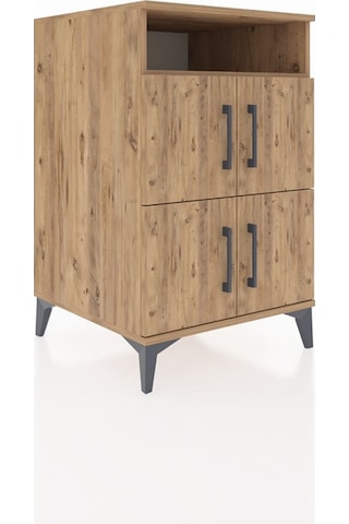 Kronos Komodin 2 Raflı 4 Kapaklı 60x59x96 Çam-çam Atlas Çam
