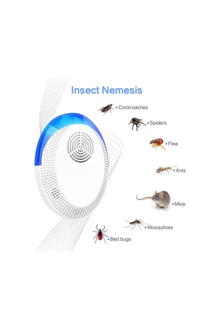 Moveevo Abs Malzeme Evcil Hayvan Repelleri - 25-85khz Frekans Aralığı, 80-120m² Etki Alanı, Açık Beyaz, Avrupa Standartı 90v-250v