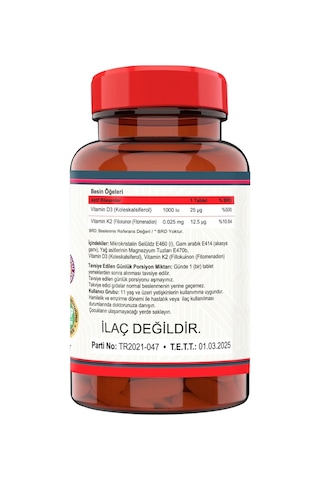 Vitamin D3-K2 120 Tablet