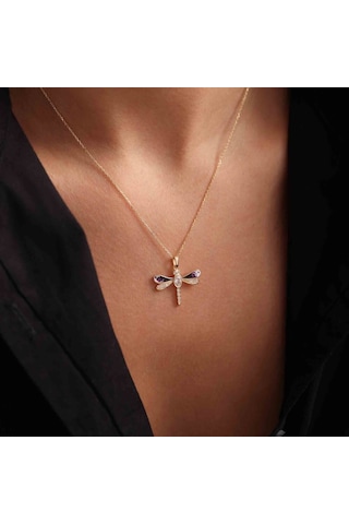 Altın Yusufcuk Kolye Mineli T12830