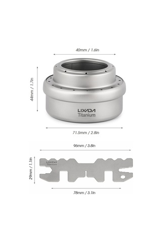 Reedark Lixada Titan Alkollü Ocak + Ayak + Sönümleme Kapağı - Ultra Hafif, Taşınabilir, Kamp Ve Piknik İçin Gümüş