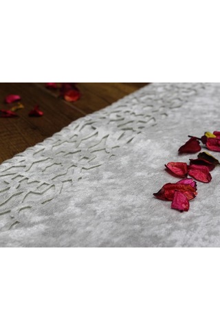 Çeyiz Diyarı Selçuklu Kadife Çift Kat Runner Silver