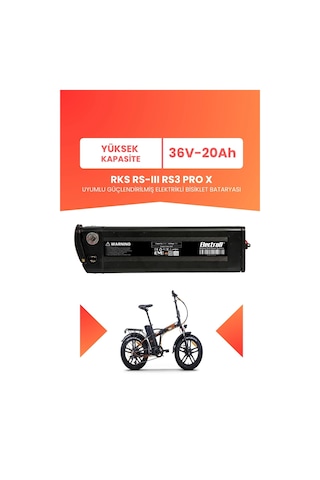 Rks Rs-ııı Rs3 Pro X Uyumlu 36v 20ah Elektrikli Bisiklet Bataryası Siyah