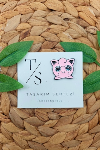 Rozet Çanta Şapka Takı Aksesuar Pokemon Jigglypuff Wigglytuff Çok Renkli