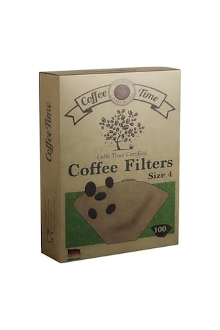 Time Sertifikalı Filtre Kahve Kağıdı Coffee Filters 1/4 4 Numara 100'lü Paket S