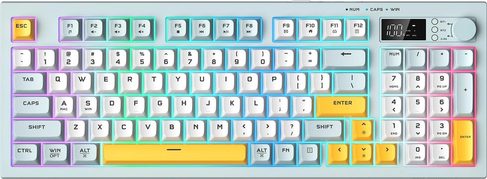 Sones Onıkuma G80 Bluetooth 2.4g Kablolu Sessiz Gümüş Membran Klavye