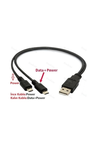 Micro Usb Y Kablo Data Power Çevirici 4378A Dönüştürücü Adaptör 2