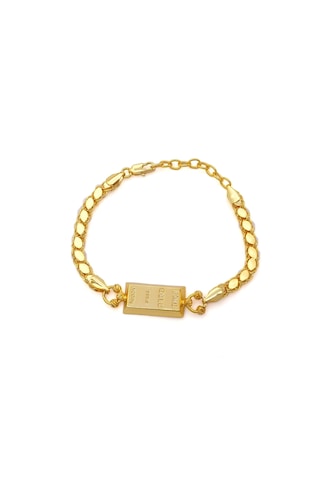 İmitasyon Altın Kaplama Arpa Zincir Desenli Külçe Bileklik Blk-1153 Altın