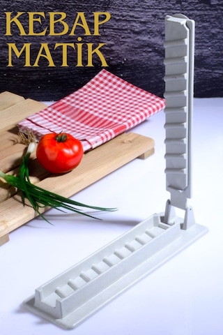 Kebapmatik Adana Urfa Kebap Kalıbı Aparatı - Kıyma Dilimleyici Gri