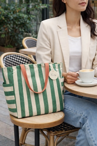 Faralya Life Pamuk Polyester Kalın Çizgili 2 Cepli 54 40-60cm Sap Ölçülerinde Kullanışlı Çok Amaçlı Plaj Çantası,kadın Çanta,omuz Çantası,günlük Çanta Turuncu