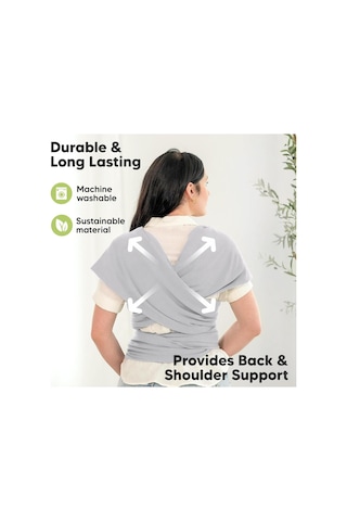 Keababies Bebek Taşıyıcısı, Nefes Alabilir, Ergonomik ve Eller Serbest Sarma Taşıyıcı Portbebe Açık Gri Tek Ebat