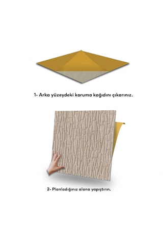 Tink Kendinden Yapışkanlı Keçe Karo Zemin Ve Duvar Kaplama Geometrik Desenli Devetüyü 48x48 Cm 44 Adet 10 M² 44 Adet 10 M²