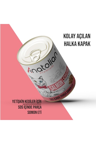 Anatolian Premium Somonlu Parça Etli Yetişkin Kedi Konservesi 24 X 400 G